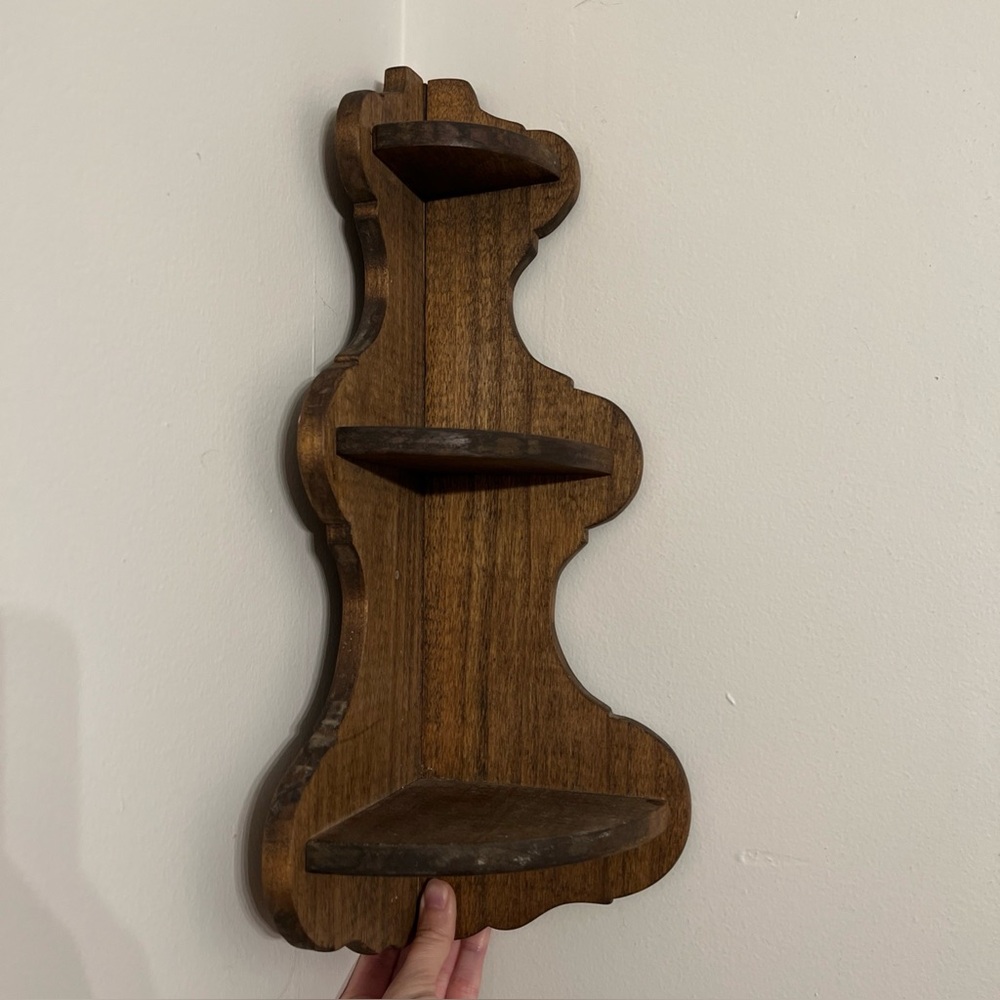 SOLD! Vintage wooden corner shelf